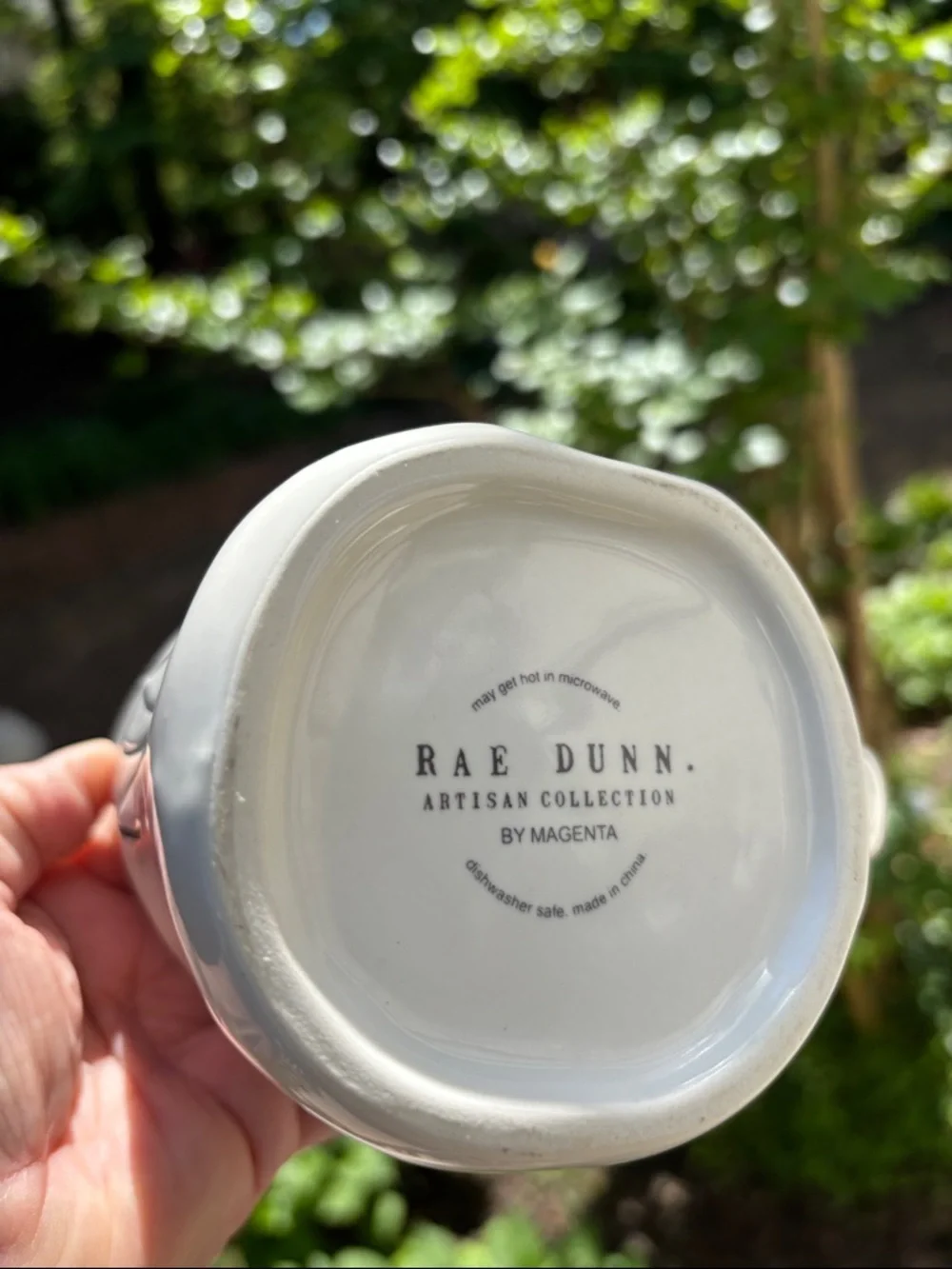 Rae Dunn Cream Ceramic Mug with Black Lettering - Namaste